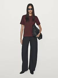 T-shirt à col rond 100 % coton interlock