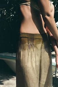 PANTALON IMPRIMÉ À PLIS TAILLE