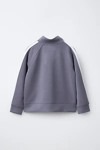 CONTRAST STRIPE SWEATSHIRT WITH MODAL