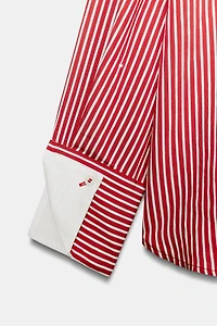 CONTRAST CUFF STRIPED SHIRT
