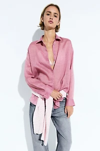 Flowing ramie blend shirt