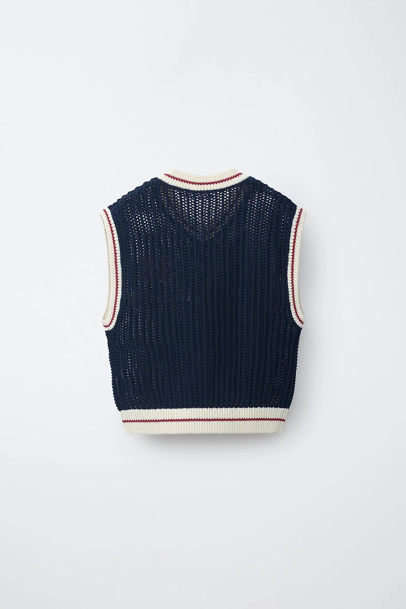 VARSITY FOOTBALL KNIT VEST