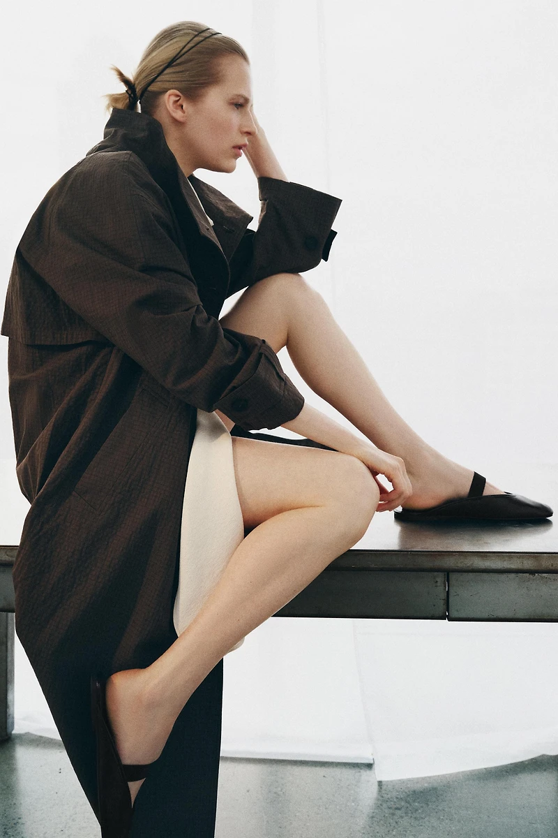 LEATHER SLINGBACK BALLET FLATS
