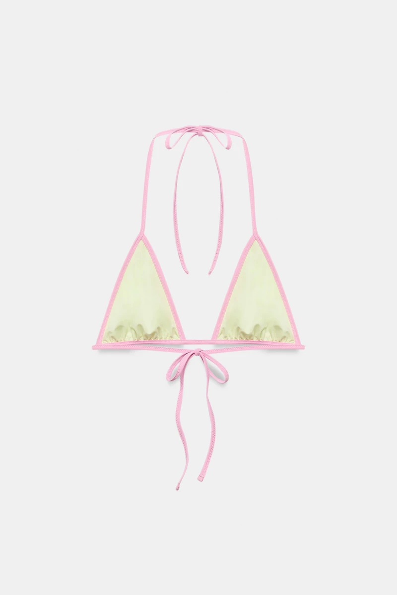 HAUT DE BIKINI TRIANGULAIRE CONTRASTÉ