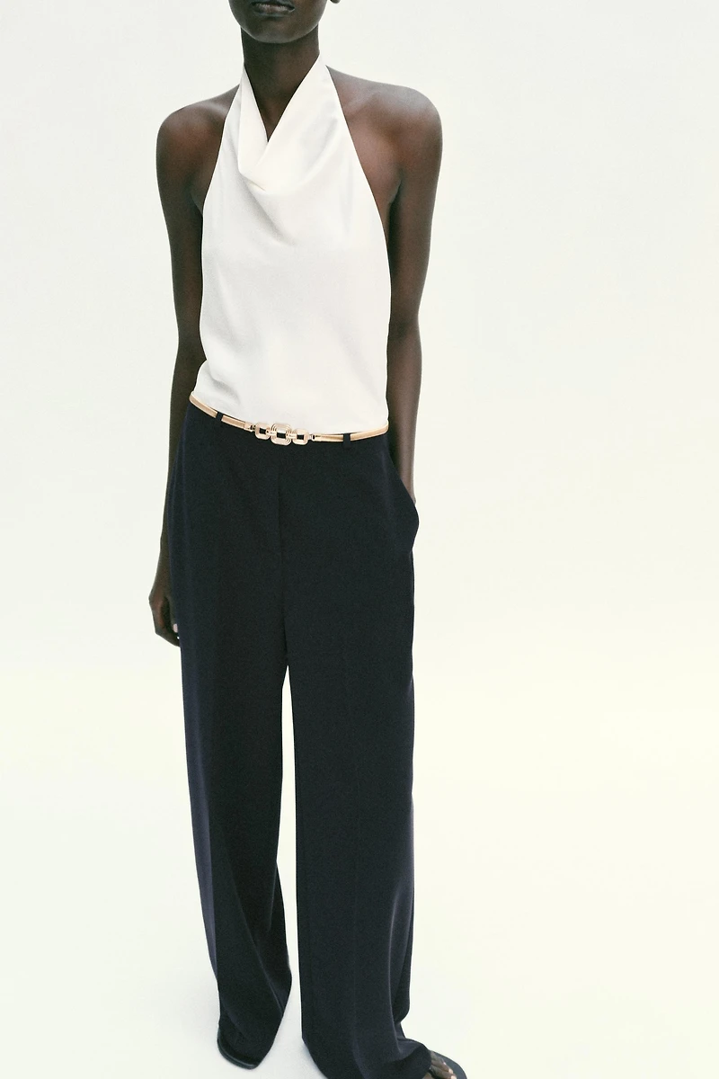 HALTER NECK JUMPSUIT WITH BELT