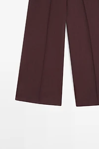 100% linen mid-waist flared pants