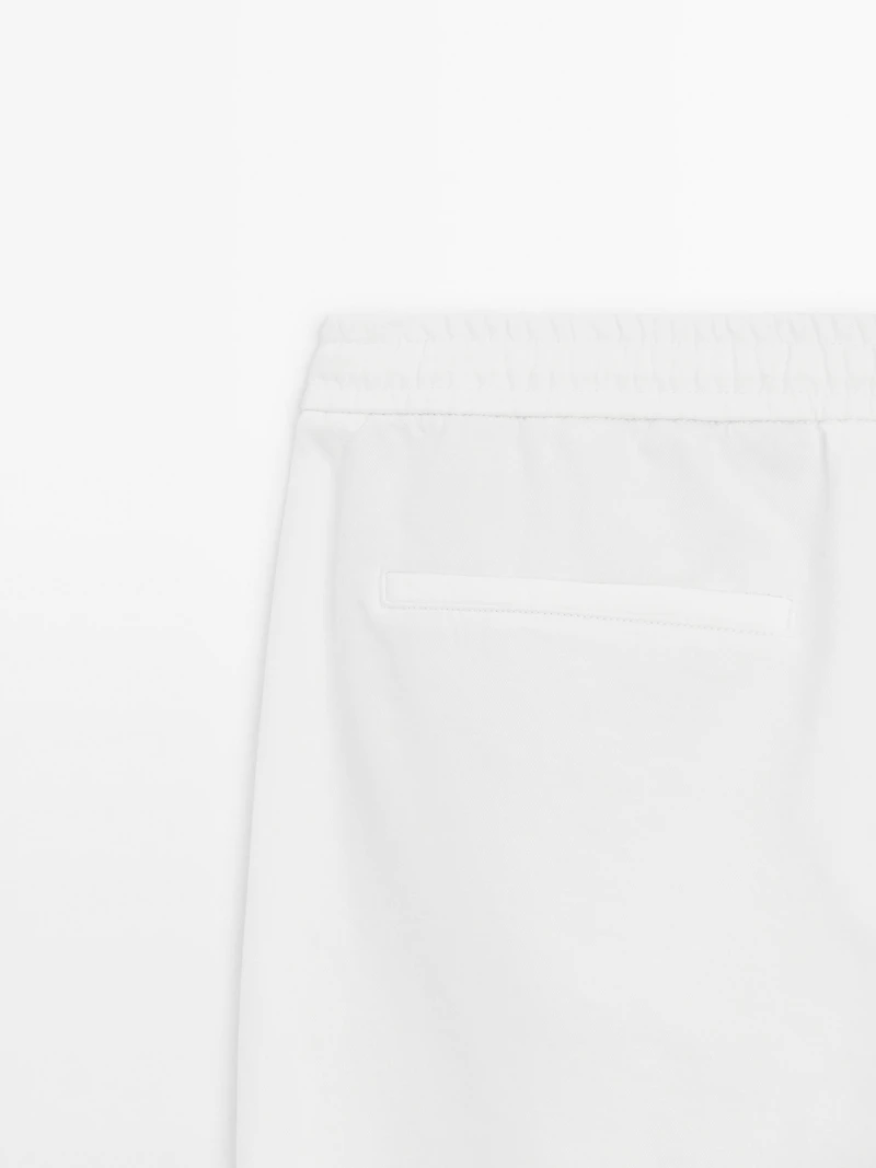 Cotton blend jogger fit trousers