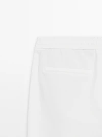 Cotton blend jogger fit trousers