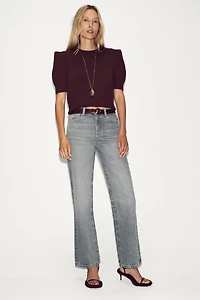 SHORT SLEEVE KNIT TOP