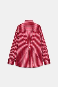 CHEMISE OVERSIZE EN POPELINE RAYÉE