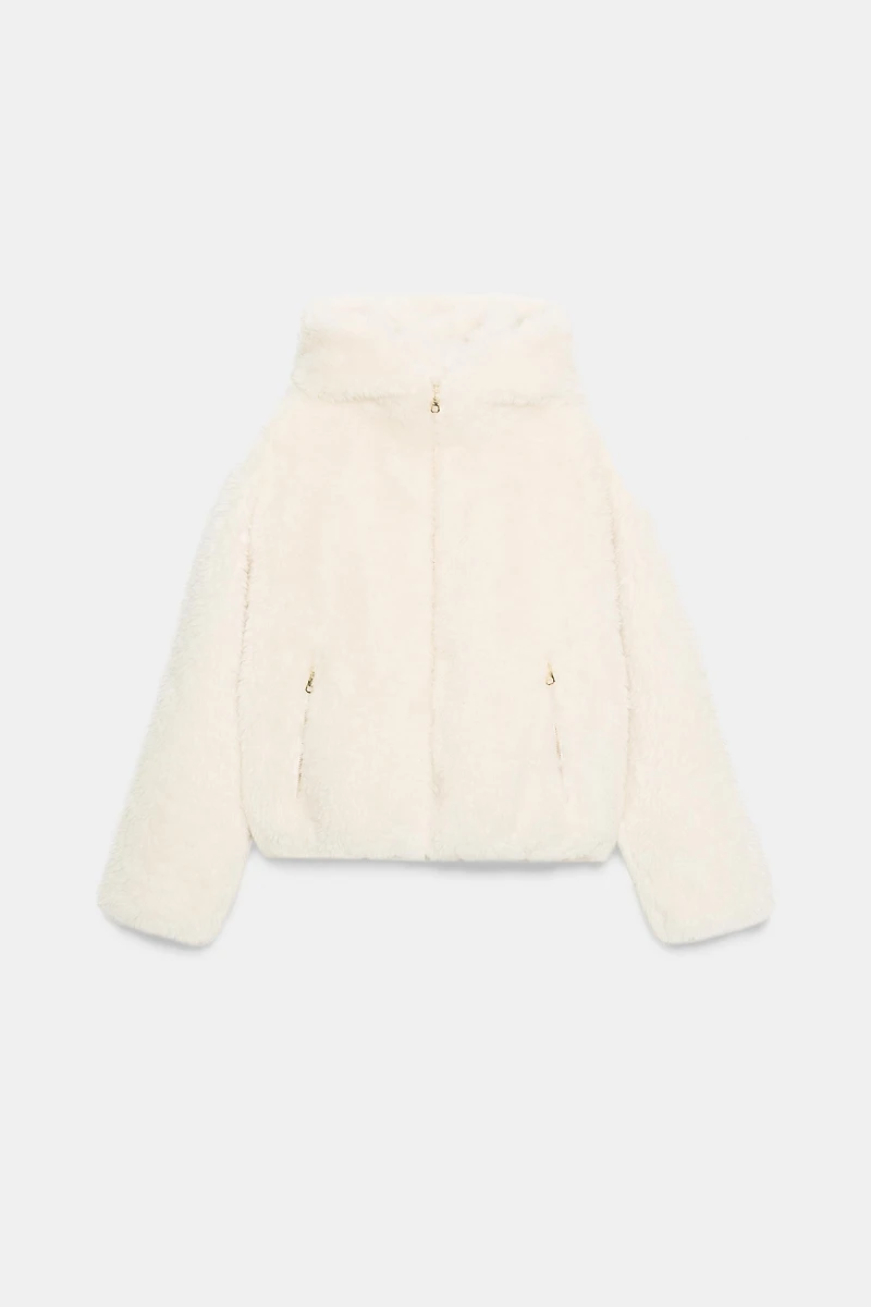 ANORAK EFFET MOUTON À CAPUCHE AVEC ISOLATION THERMIQUE