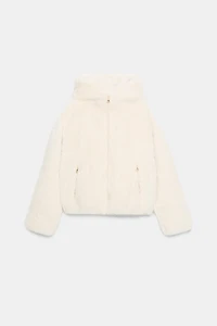 ANORAK EFFET MOUTON À CAPUCHE AVEC ISOLATION THERMIQUE