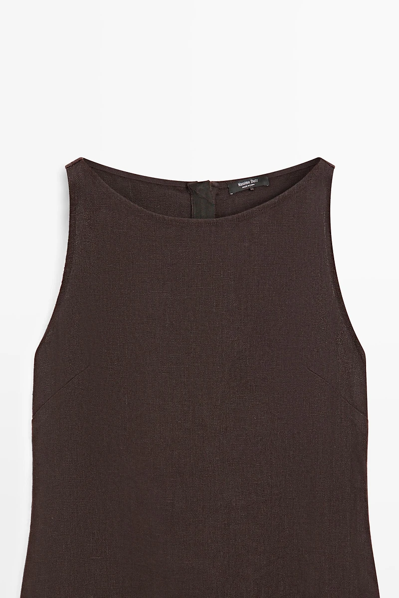 Linen halter midi dress