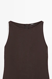 Linen halter midi dress