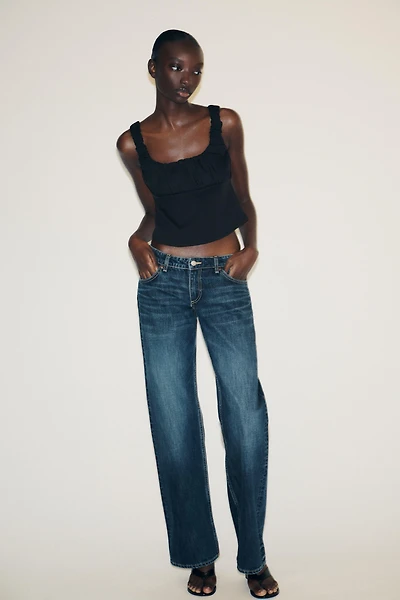 MIXED INTERLOCK POPLIN TOP