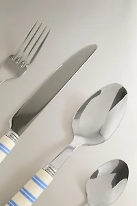 STRIPED HANDLE FLATWARE SET (SET OF 4)