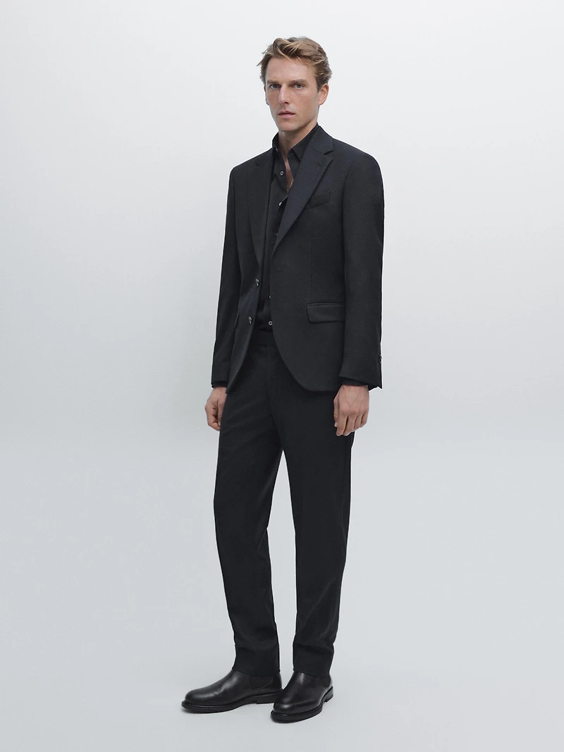 American wool blend flannel suit