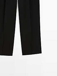 100% wool wide-leg trousers with dart - LIMITED