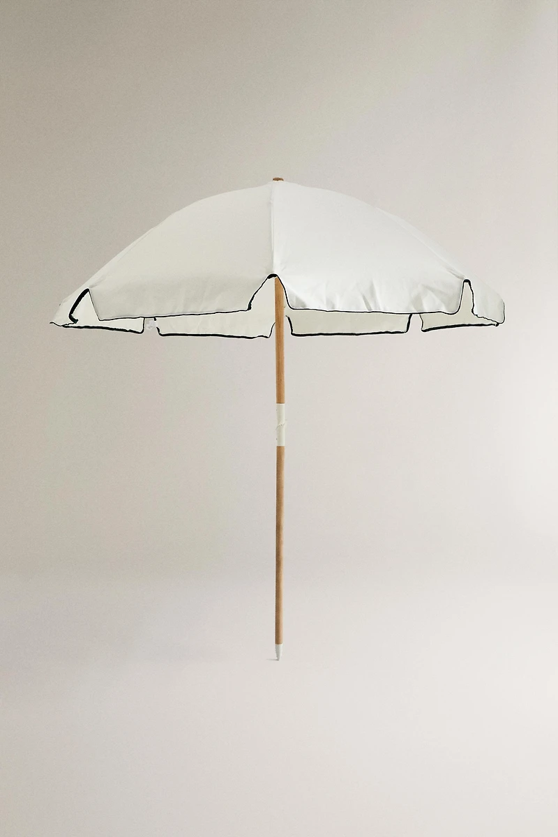 ASH WOOD CONTRAST BEACH UMBRELLA