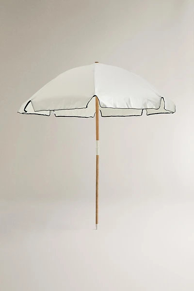 ASH WOOD CONTRAST BEACH UMBRELLA