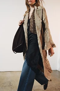ZW COLLECTION LIMITED EDITION EMBROIDERED VELVET KIMONO