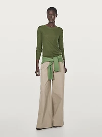 Long sleeve T-shirt with ribbed trims