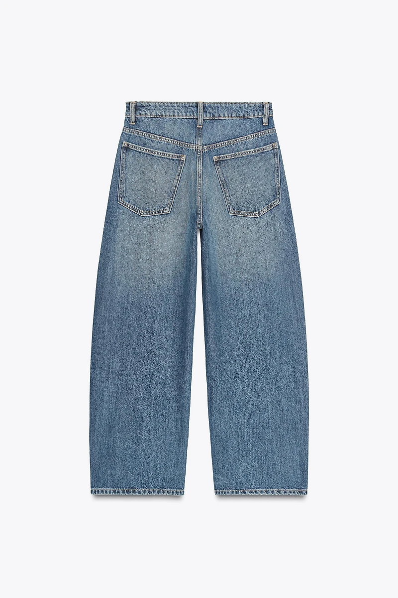 TRF MID-RISE BAGGY BARREL JEANS