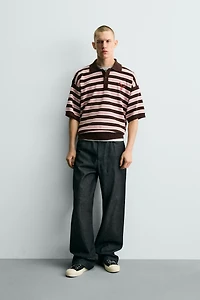 STRIPED JACQUARD KNIT POLO