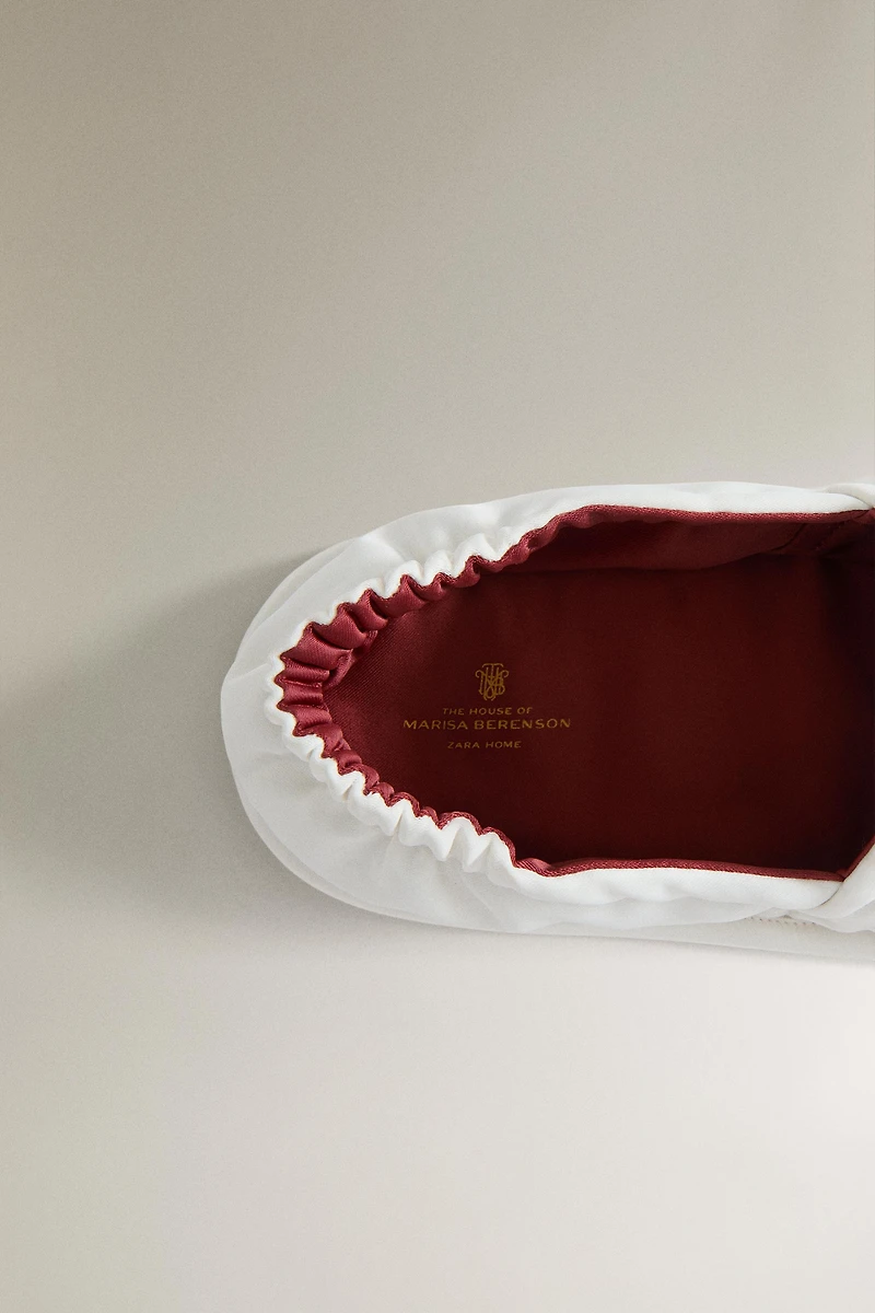 EMBROIDERED LEATHER-SOLE MOROCCAN SLIPPERS | MARISA BERENSON