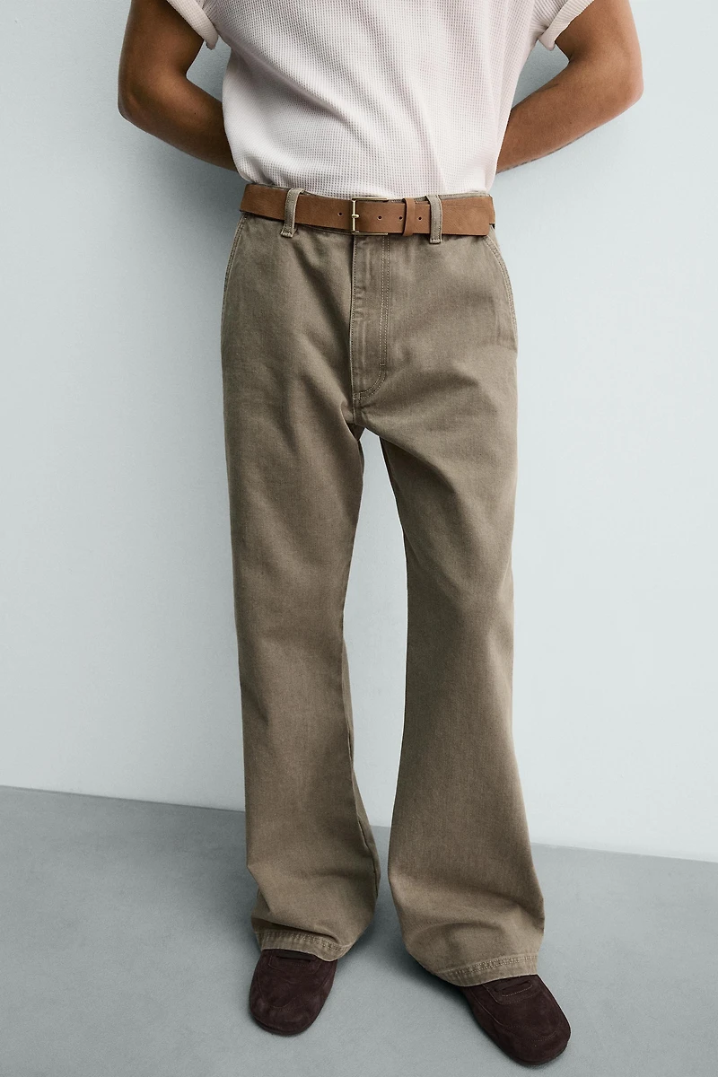 CHINO WIDE FLARE FIT JEANS