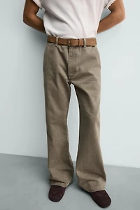 CHINO WIDE FLARE FIT JEANS
