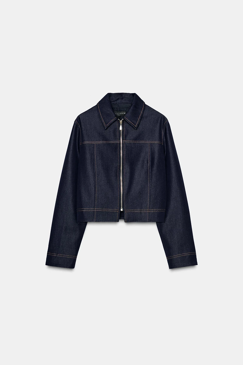 CONTRAST TOPSTITCHED JACKET
