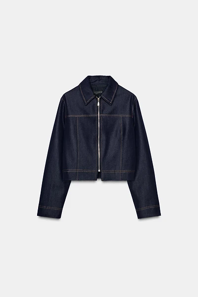 CONTRAST TOPSTITCHED JACKET