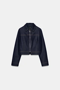 CONTRAST TOPSTITCHED JACKET