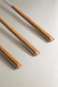 LOT FOURCHETTES DESSERT MANCHE EFFET BOIS (LOT DE 4)