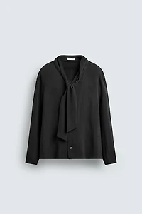 FLOWY TIE SHIRT