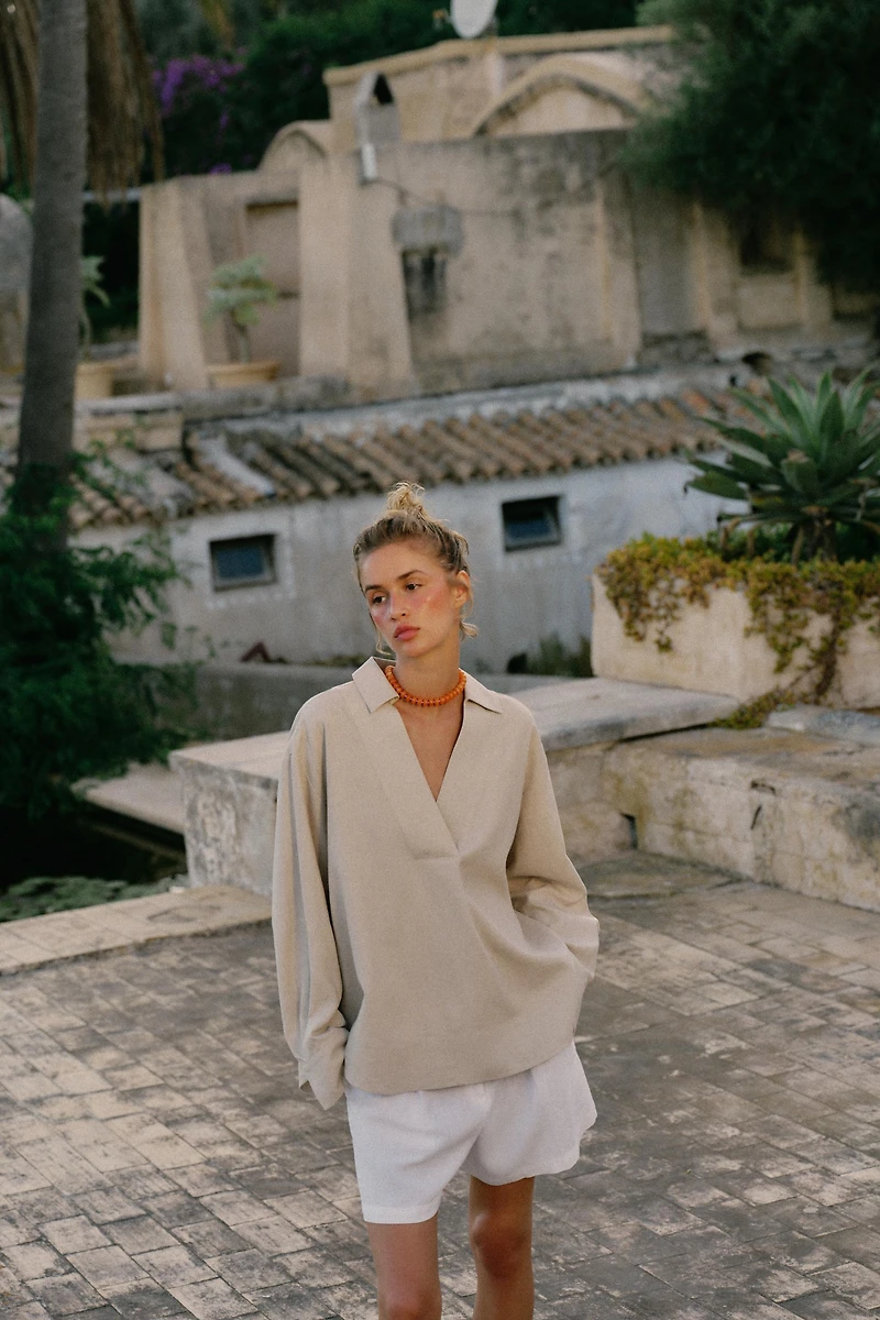 BLOUSE IMPRIMÉE À RAYURES