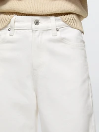 Mid-rise cropped wide-leg jeans