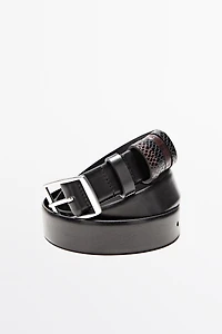 Leather belt with 5 loops - STUDIO
