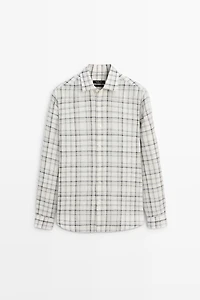 100% linen check shirt