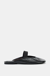 LEATHER SLINGBACK BALLET FLATS