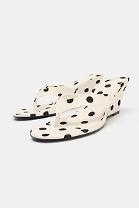 SANDALES À TALONS COMPENSÉS POIS