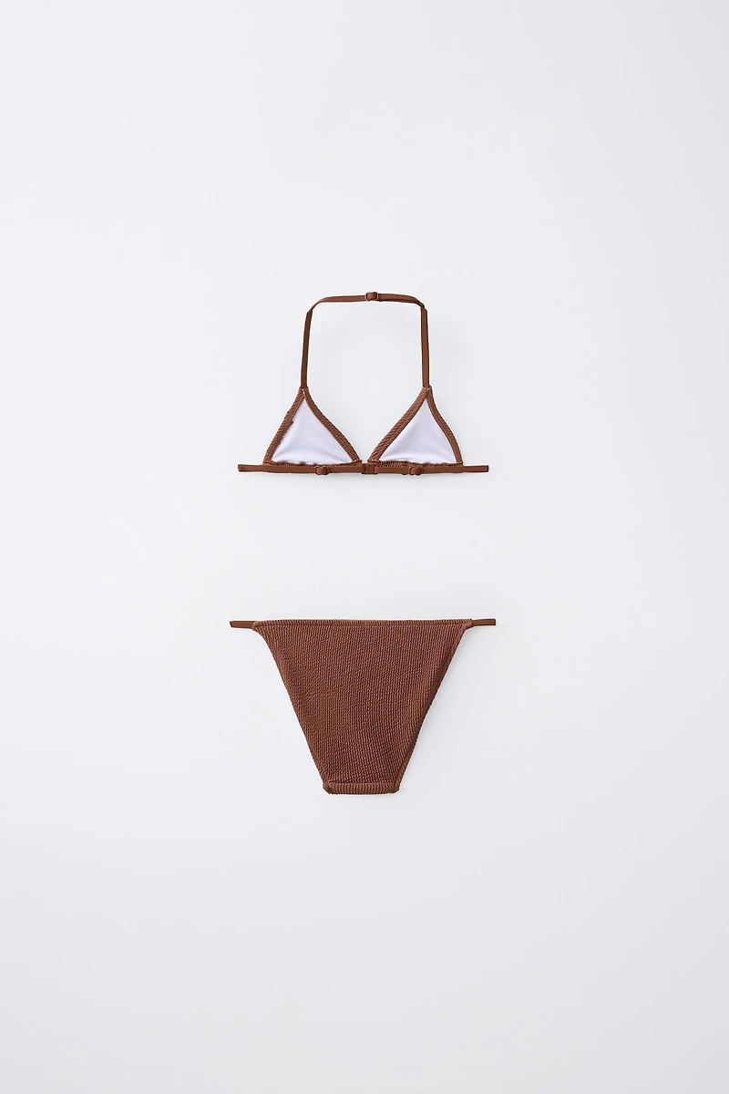 6-14 ANS/ BIKINI TRIANGLE CÔTELÉ