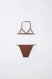 6-14 ANS/ BIKINI TRIANGLE CÔTELÉ
