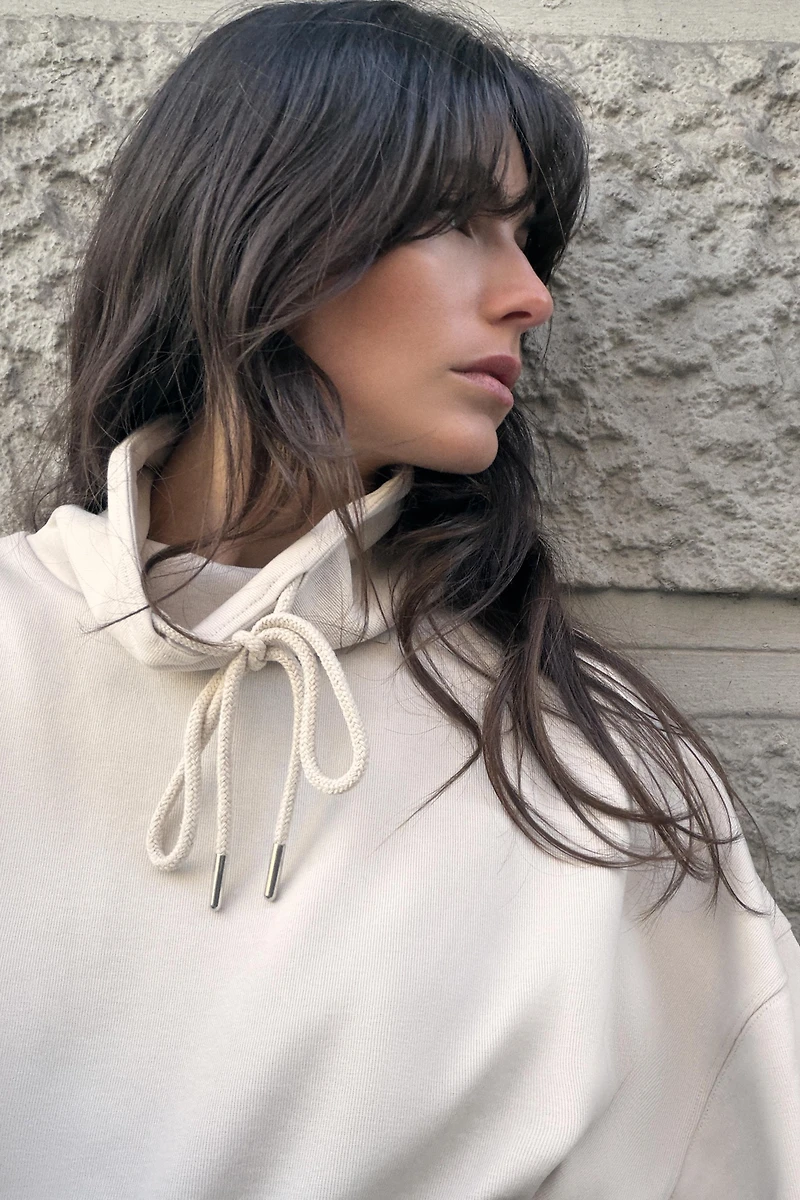 WASHED EFFECT INTERLOCK SWEATSHIRT