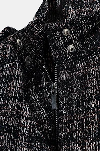 METALLIC THREAD TEXTURED BOMBER JACKET