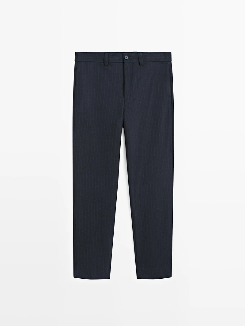 Pantalon en flanelle à rayures doubles