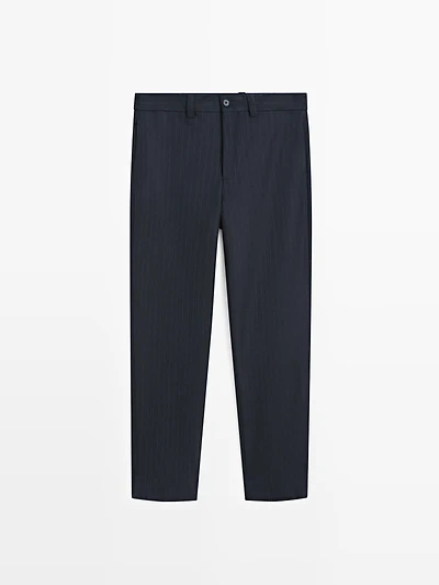 Pantalon en flanelle à rayures doubles