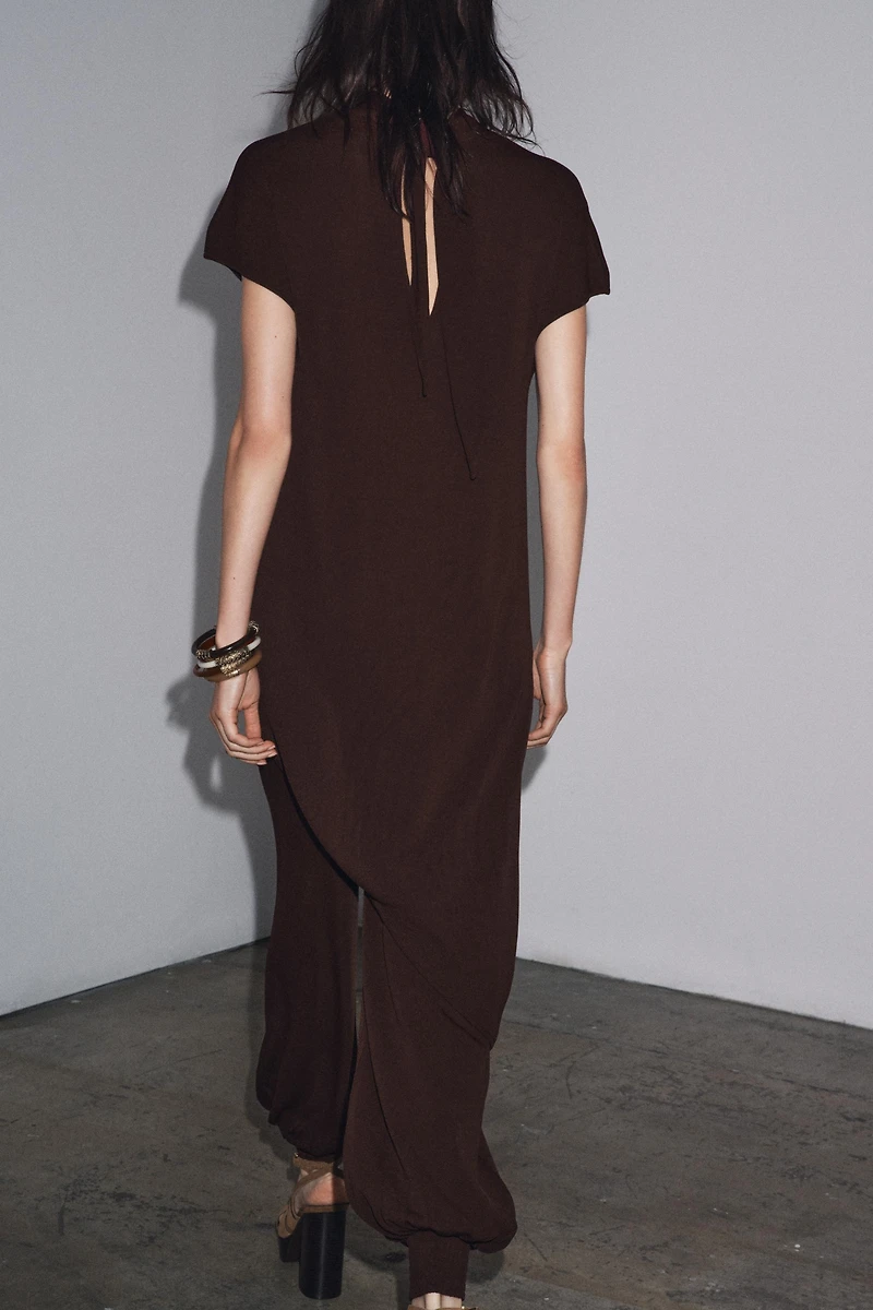 TUNIC MIDI DRESS WITH BOW