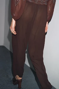BEAD AND SEQUIN BAGGY PANTS